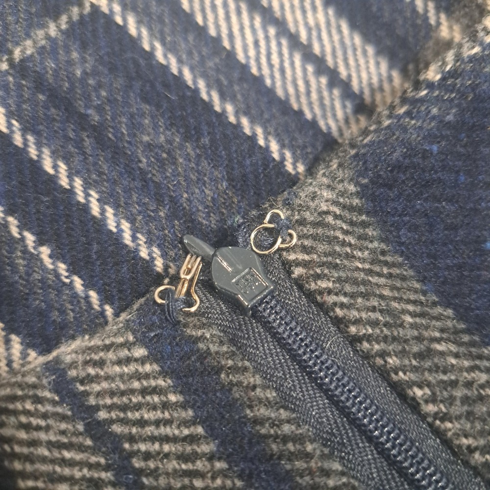 Savannah Womens Plaid Wool Blend Pencil Skirt Navy Grey Size 10 23-3426-6 - Picture 5 of 5